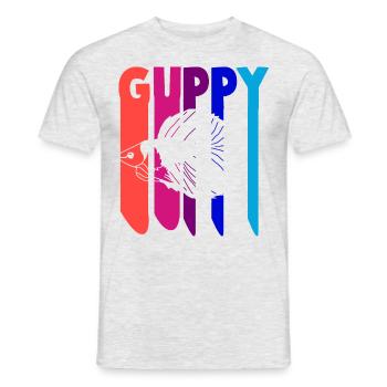 GUPPY FISCH AQUARIUM HOBBY ZUCHT - Männer T-Shirt - Grau meliert - Vorne - AI Model Male 178 dark (178cm)