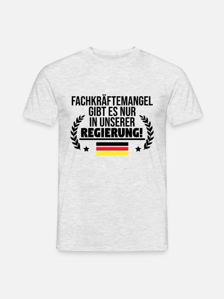 Wir haben einen Fachkräftemangel in der Regierung - Männer T-Shirt - Grau meliert