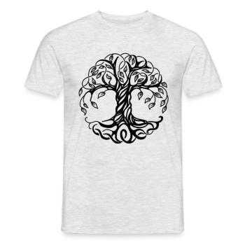Arbre de vie nordique aux racines nouées - T-shirt homme - gris chiné - Devant - AI Model Male 178 dark (178cm)