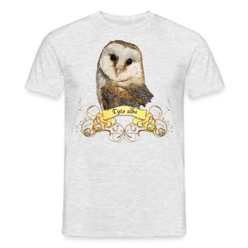 Barn owl - Men's T-Shirt - heather grey - Front - AI Model Male 178 dark (178cm)