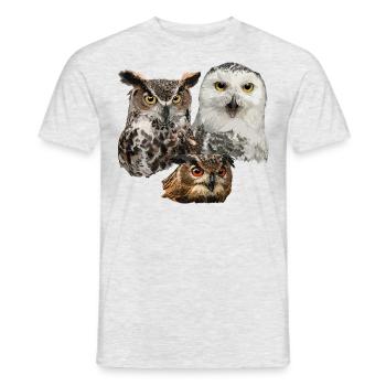Owls - Men's T-Shirt - heather grey - Front - AI Model Male 178 dark (178cm)
