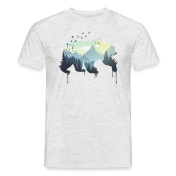 Bär Umwelt und Natur - Männer T-Shirt - Grau meliert - Vorne - AI Model Male 178 dark (178cm)