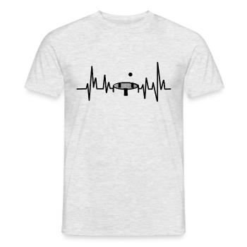 Spikeball Roundnet EKG Herzschlag Puls Geschenk - Männer T-Shirt - Grau meliert - Vorne - AI Model Male 178 dark (178cm)