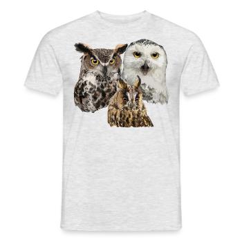 Owls - Men's T-Shirt - heather grey - Front - AI Model Male 178 dark (178cm)