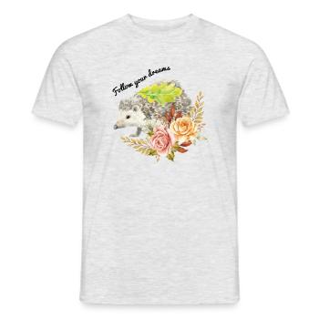 Hérisson d'automne vintage - T-shirt homme - gris chiné - Devant - AI Model Male 178 dark (178cm)
