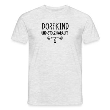 Dorfkind und stolz darauf - Männer T-Shirt - Grau meliert - Vorne - AI Model Male 178 dark (178cm)