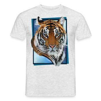 Bengal tiger - Men's T-Shirt - heather grey - Front - AI Model Male 178 dark (178cm)