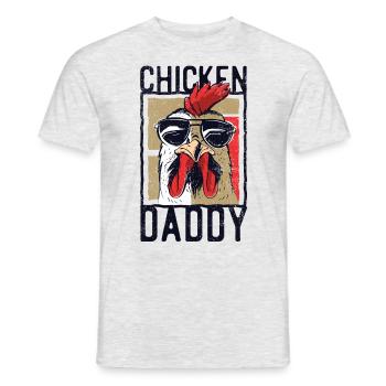 Conception drôle de papa de poulet pour le coq dans le panier - T-shirt homme - gris chiné - Devant - AI Model Male 178 dark (178cm)