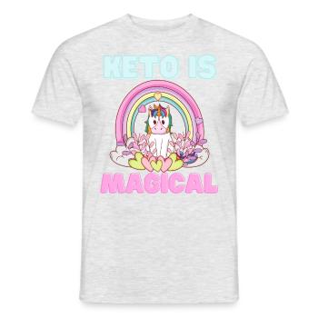 Keto est un arc-en-ciel de licorne magique - T-shirt homme - gris chiné - Devant - AI Model Male 178 dark (178cm)