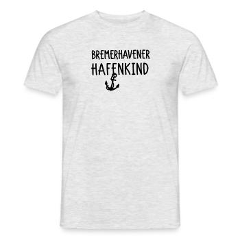 Bremerhavener Hafenkind - Männer T-Shirt - Grau meliert - Vorne - AI Model Male 178 dark (178cm)