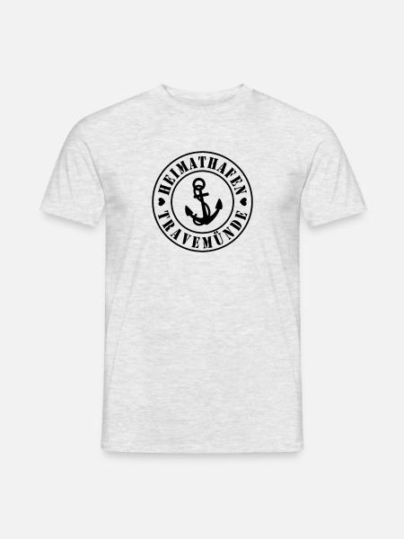 Heimathafen Travemünde - Männer T-Shirt - Grau meliert
