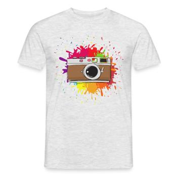 Photographe cadeau je photographie appareil photo - T-shirt homme - gris chiné - Devant - AI Model Male 178 dark (178cm)