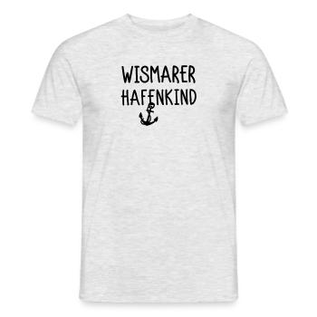 Wismarer Hafenkind - Männer T-Shirt - Grau meliert - Vorne - AI Model Male 178 dark (178cm)