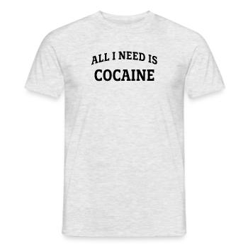 All I need is cocaine - Männer T-Shirt - Grau meliert - Vorne - AI Model Male 178 dark (178cm)