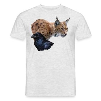 Lynx and crow - Men's T-Shirt - heather grey - Front - AI Model Male 178 dark (178cm)