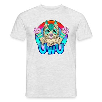 Furry UwU - T-shirt homme - gris chiné - Devant - AI Model Male 178 dark (178cm)
