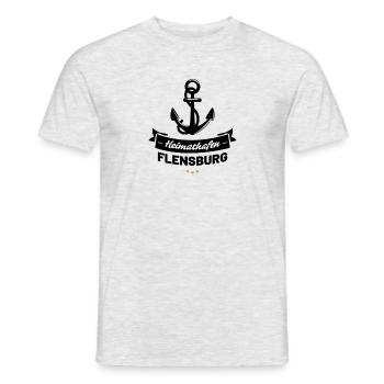 Heimathafen Flensburg - Männer T-Shirt - Grau meliert - Vorne - AI Model Male 178 dark (178cm)