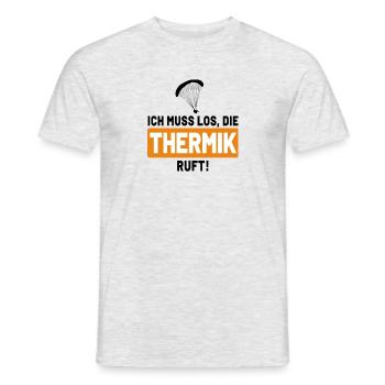Ich muss los, die Thermik ruft - Männer T-Shirt - Grau meliert - Vorne - AI Model Male 178 dark (178cm)