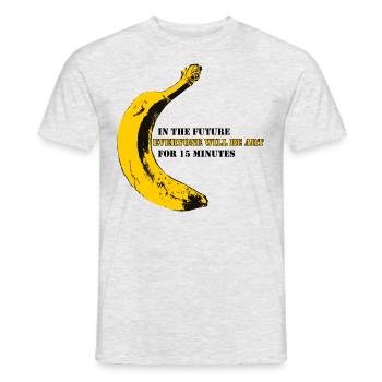 Everyone will be Art | Warhol Banana - Men's T-Shirt - heather grey - Front - AI Model Male 178 dark (178cm)