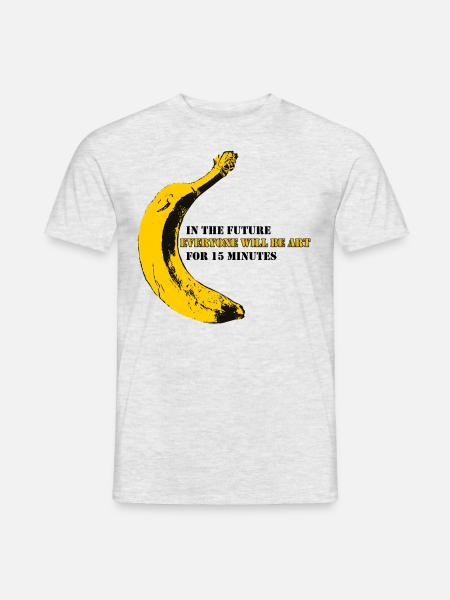 Everyone will be Art | Warhol Banana - Männer T-Shirt - Grau meliert
