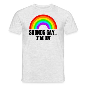 sounds gay in gay - Men's T-Shirt - heather grey - Front - AI Model Male 178 dark (178cm)