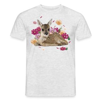 Cerf - T-shirt homme - gris chiné - Devant - AI Model Male 178 dark (178cm)