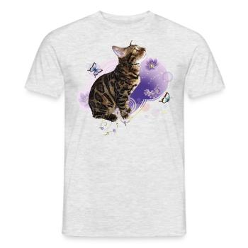 Bengalkatze - Männer T-Shirt - Grau meliert - Vorne - AI Model Male 178 dark (178cm)