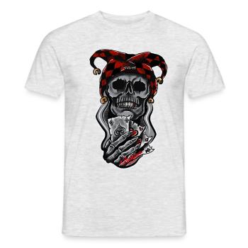 Harlekin/ Schädel/ Joker - Männer T-Shirt - Grau meliert - Vorne - AI Model Male 178 dark (178cm)