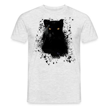 panthère noire, panthère, chat, emo, punk, graffiti - T-shirt homme - gris chiné - Devant - AI Model Male 178 dark (178cm)