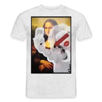 SELFIE, 2018 von massimiliano sbrescia - Männer T-Shirt - Grau meliert - Vorne - AI Model Male 178 dark (178cm)