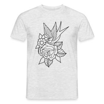 Old School Schwalbe - Männer T-Shirt - Grau meliert - Vorne - AI Model Male 178 dark (178cm)