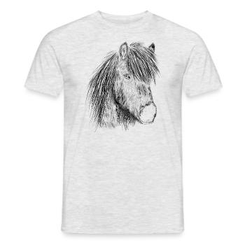Island Pferd02 - Männer T-Shirt - Grau meliert - Vorne - AI Model Male 178 dark (178cm)