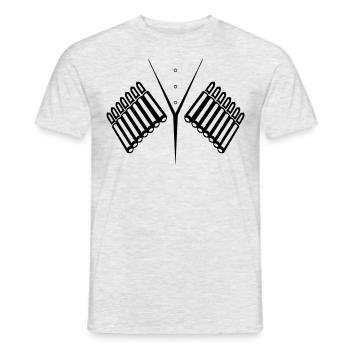 DJIGIT Style - The Warrior of Caucasus - Men's T-Shirt - heather grey - Front - AI Model Male 178 dark (178cm)