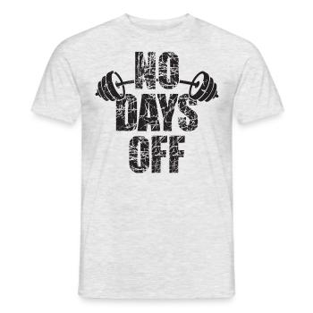 No Days Off Bodybuilder Saying Barbell - Men's T-Shirt - heather grey - Front - AI Model Male 178 dark (178cm)