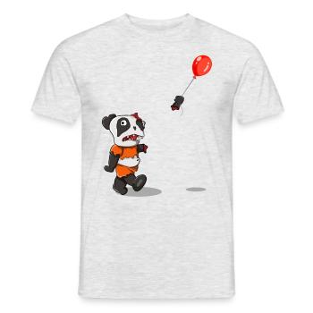 Zombie Panda Horror Panda Halloween Party Shirt - Men's T-Shirt - heather grey - Front - AI Model Male 178 dark (178cm)