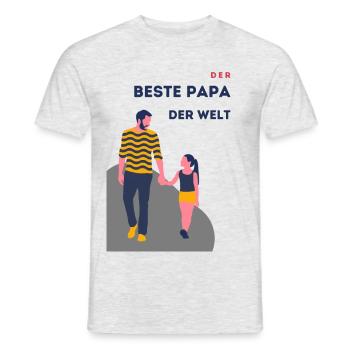 Der beste Papa der Welt - Männer T-Shirt - Grau meliert - Vorne - AI Model Male 178 dark (178cm)