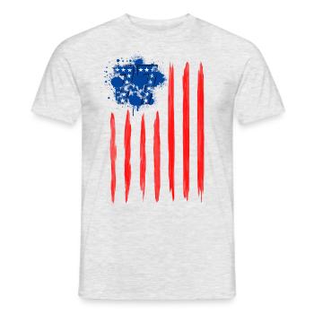 USA Flagge - Männer T-Shirt - Grau meliert - Vorne - AI Model Male 178 dark (178cm)