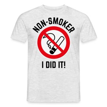 Non-Smoker – I Did It! (3C / B) - Männer T-Shirt - Grau meliert - Vorne - AI Model Male 178 dark (178cm)