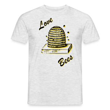 Abeilles d’amour en noir jaune - T-shirt homme - gris chiné - Devant - AI Model Male 178 dark (178cm)