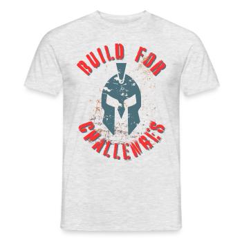 Gladiatorenhelm - Build for Challenges - Männer T-Shirt - Grau meliert - Vorne - AI Model Male 178 dark (178cm)