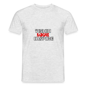 Lehren, lieben, inspirieren, Zurück zur Schule für Lehrer - Männer T-Shirt - Grau meliert - Vorne - AI Model Male 178 dark (178cm)