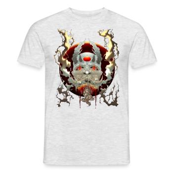 Masque de démon Oni - T-shirt homme - gris chiné - Devant - AI Model Male 178 dark (178cm)