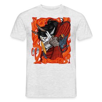 Guerrier Démon Samouraï - T-shirt homme - gris chiné - Devant - AI Model Male 178 dark (178cm)