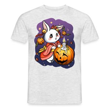 Lapin Obon mignon - T-shirt homme - gris chiné - Devant - AI Model Male 178 dark (178cm)
