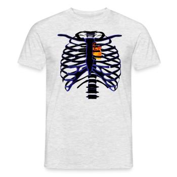 Skelett-Torso Halloween - Männer T-Shirt - Grau meliert - Vorne - AI Model Male 178 dark (178cm)