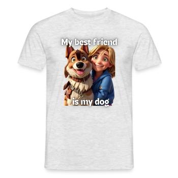 My best friend is my dog - girl - Men's T-Shirt - heather grey - Front - AI Model Male 178 dark (178cm)
