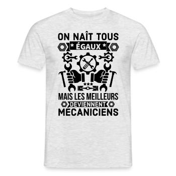 les meilleurs deviennent mécaniciens 2 - T-shirt homme - gris chiné - Devant - AI Model Male 178 dark (178cm)