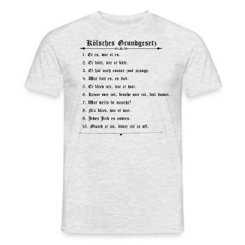 Kölsches Grundgesetz - Männer T-Shirt - Grau meliert - Vorne - AI Model Male 178 dark (178cm)