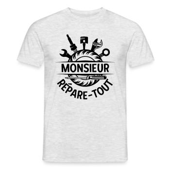 Bricoleur réparateur dépannage 1 - T-shirt homme - gris chiné - Devant - AI Model Male 178 dark (178cm)