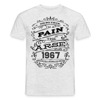 Hillarious Funny Birthday Shirt 1967 Schwarz Edition - Männer T-Shirt - Grau meliert - Vorne - AI Model Male 178 dark (178cm)